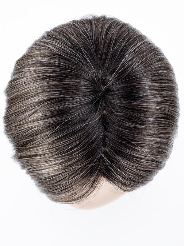 Perruque Elite Mono Part : carré lisse mi-long, frange modulable grâce au tulle cinéma, effet naturel, couleurs rooted/mix