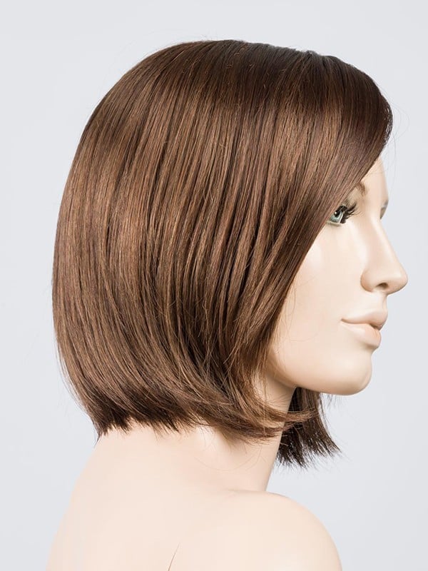 Perruque Elite Small Mono Part petite taille 53-54 cm, carré mi-long lisse à frange modulable, effet naturel
