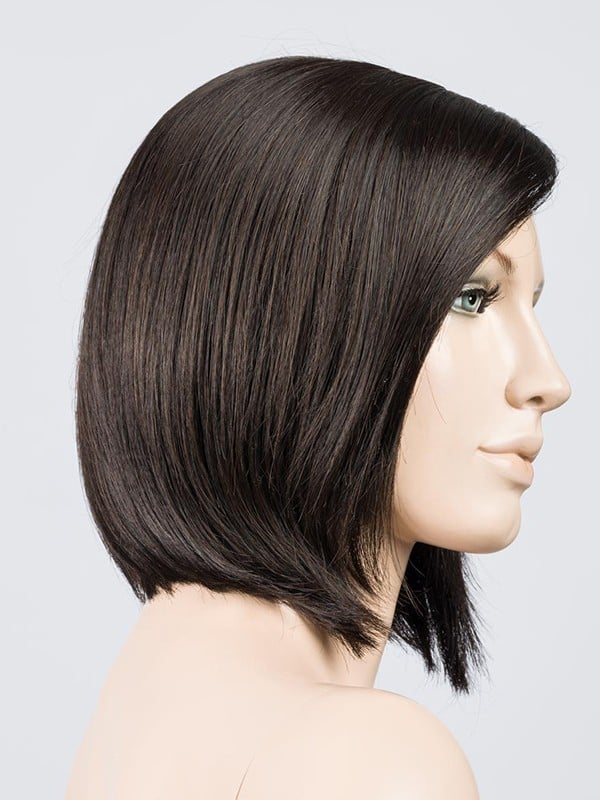 Perruque Elite Small Mono Part petite taille 53-54 cm, carré mi-long lisse à frange modulable, effet naturel