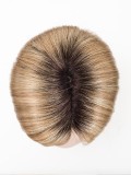 Perruque Elite Small Mono Part petite taille 53-54 cm, carré mi-long lisse à frange modulable, effet naturel
