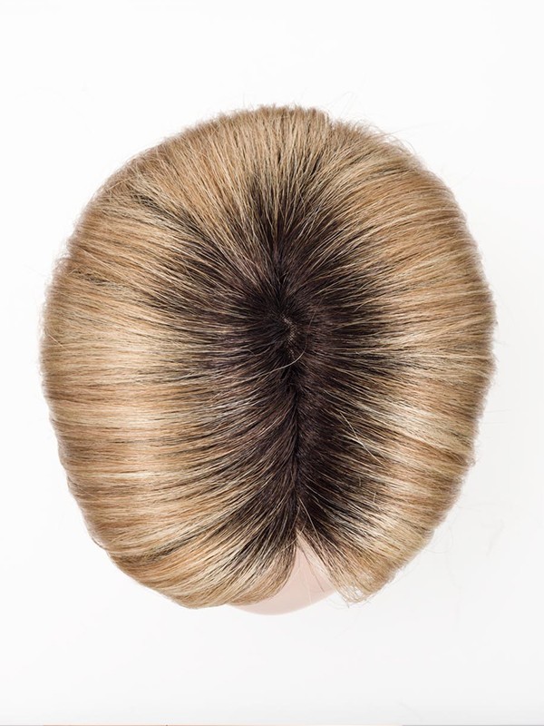 Perruque Elite Small Mono Part petite taille 53-54 cm, carré mi-long lisse à frange modulable, effet naturel