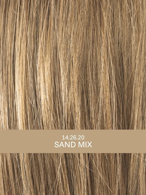 Perruque Elite Small Mono Part petite taille 53-54 cm, carré mi-long lisse à frange modulable, effet naturel