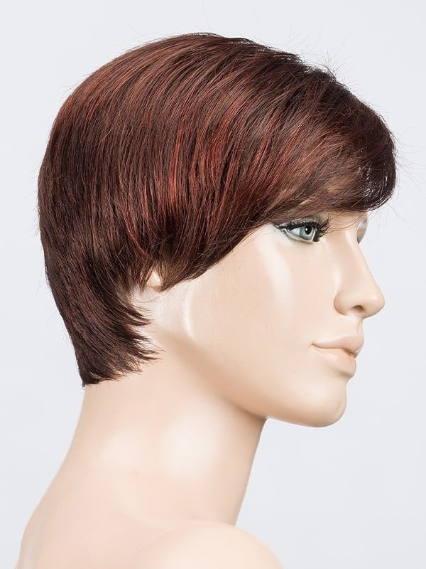 Perruque Ellen Wille Fenja Small Mono Part : coupe courte, frange asymétrique, raie naturelle, petite taille 53–54 cm