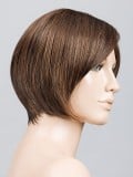 Perruque Talia Mono Part : carré court nuque dégagée, frange de côté, tulle cinéma transparent pour un rendu naturel