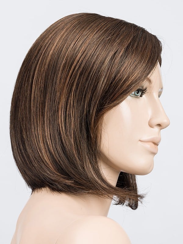 Perruque Tempo Large Deluxe : carré mi-long lisse, mono-filament fait main, grande taille 58-60 cm, effet naturel cuir chevelu.