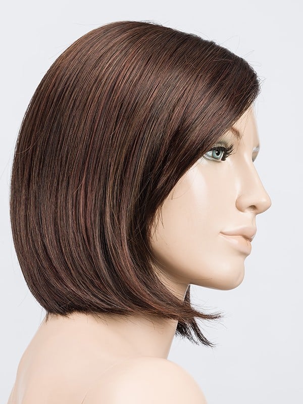 Perruque Tempo 100 Deluxe, carré mi-long lisse 100% fait main, mono-filament effet cuir chevelu, frange modulable