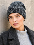 Bonnet Yves MM Paris avec intérieur en polaire, taille unique, chaud et doux pour l’hiver, disponible en noir, noir chiné, gris 