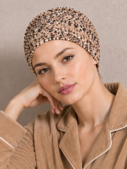 Turban Roméo Imprimé MM Paris en rayonne, bonnet léger et doux à taille unique, disponible en plusieurs motifs pour un style dis