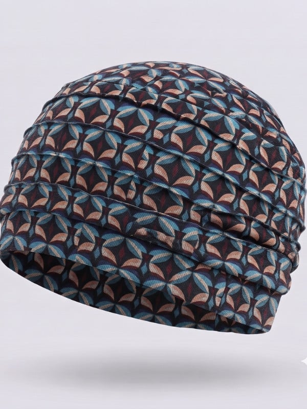 Turban Lora Volume Gisela Mayer imprimé rétro avec plis et effet volume, doublure douce en viscose de bambou