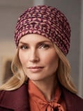 Turban Lora Volume Gisela Mayer imprimé rétro avec plis et effet volume, doublure douce en viscose de bambou