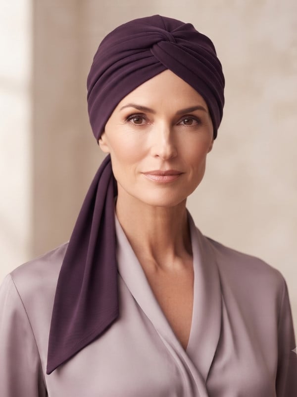 Turban Set Lena Volume Uni Gisela Mayer, couvre-chef deux pièces au coloris uni avec volume naturel et style sobre.