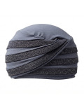 Turban Nabea Gisela Mayer à bandes de couleurs superposées, doux et respirant en bambou, pour un style confortable au quotidien.
