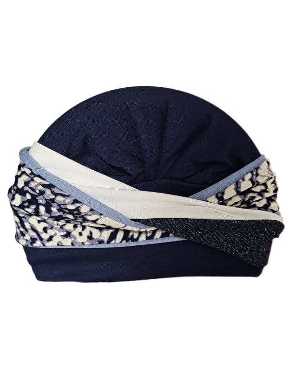 Turban Set Nele Gisela Mayer 2 en 1 en bambou-viscose avec bonnet doux et bandeau intégré, taille unique, confortable et respira