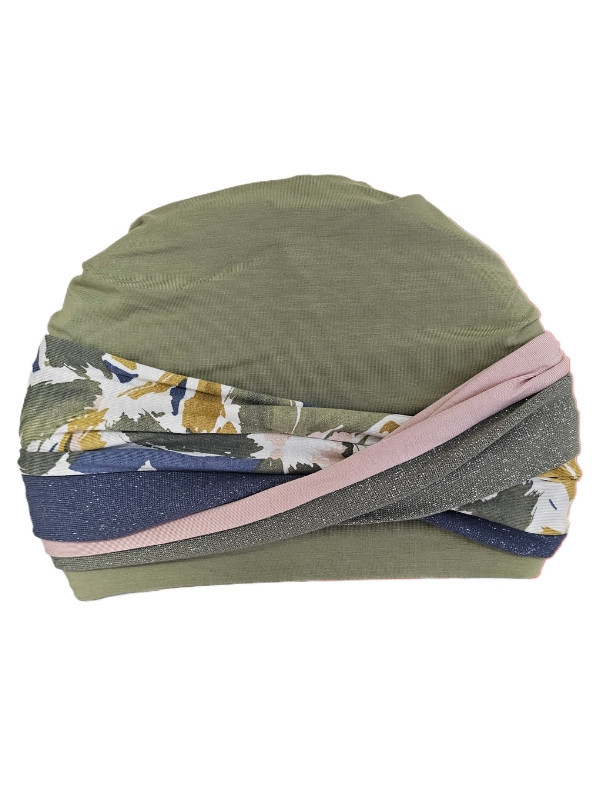 Turban Set Nele Gisela Mayer 2 en 1 en bambou-viscose avec bonnet doux et bandeau intégré, taille unique, confortable et respira