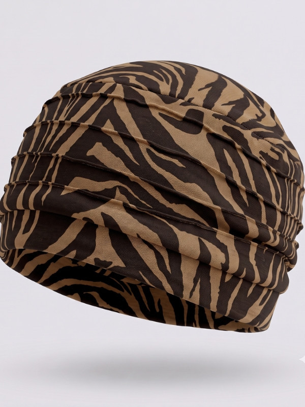 Turban Florida Printed Gisela Mayer plissé léger et doux en fibre de bambou, imprimé féminin pour un confort optimal au quotidie