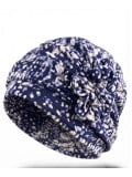 Turban Anna Printed Gisela Mayer à imprimé avec fleur décorative, doux et respirant en bambou/viscose pour un confort au quotidi