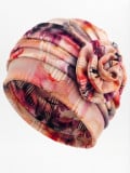 Turban Anna Printed Gisela Mayer à imprimé avec fleur décorative, doux et respirant en bambou/viscose pour un confort au quotidi