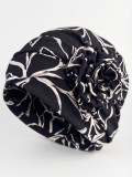 Turban Anna Printed Gisela Mayer à imprimé avec fleur décorative, doux et respirant en bambou/viscose pour un confort au quotidi