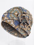 Turban Anna Printed Gisela Mayer à imprimé avec fleur décorative, doux et respirant en bambou/viscose pour un confort au quotidi