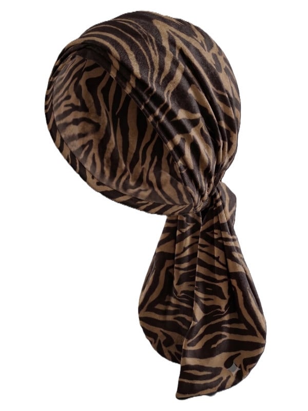Turban Madrid Printed Gisela Mayer en viscose, turban à nouer imprimé doux et confortable, taille unique pour un look féminin au