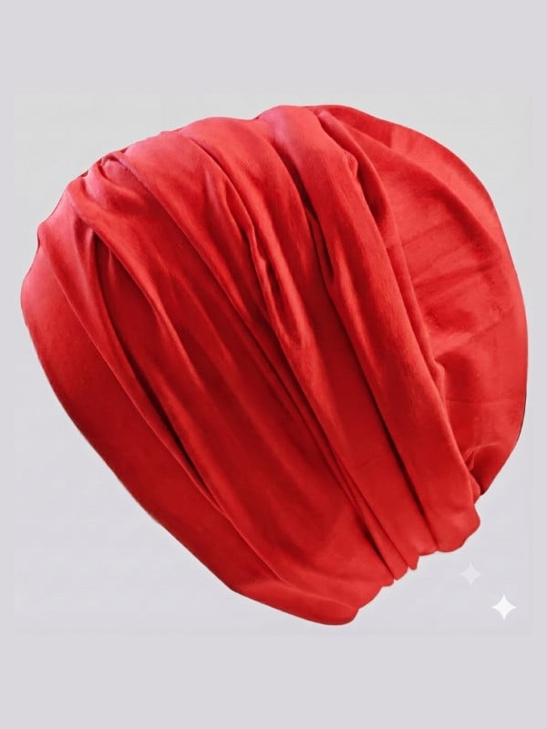 Turban Cora Gisela Mayer classique plissé en bambou, doux et respirant, pour cuir chevelu sensible, taille unique. Voir les colo