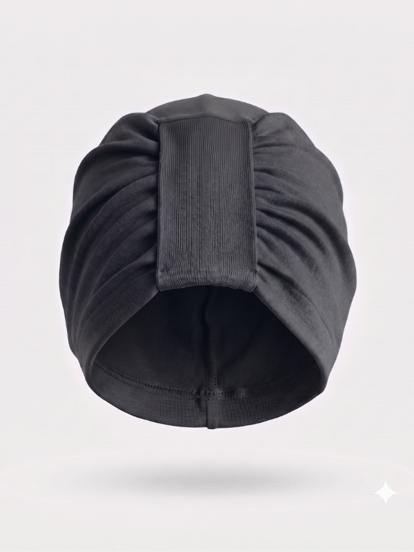 Turban Aktion Gisela Mayer plissé en bambou/viscose, bonnet et turban confortable taille unique, disponible en plusieurs coloris