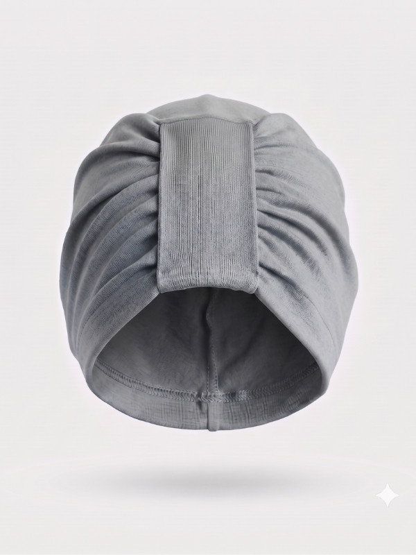 Turban Aktion Gisela Mayer plissé en bambou/viscose, bonnet et turban confortable taille unique, disponible en plusieurs coloris