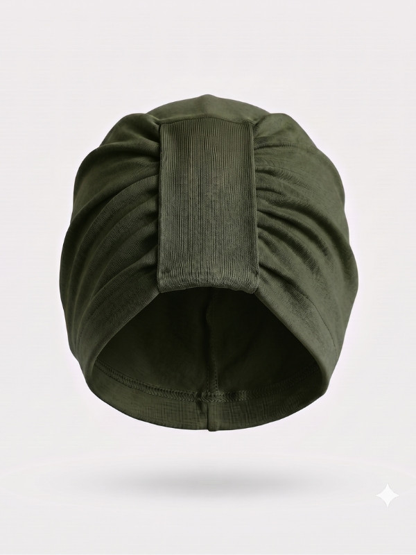 Turban Aktion Gisela Mayer plissé en bambou/viscose, bonnet et turban confortable taille unique, disponible en plusieurs coloris