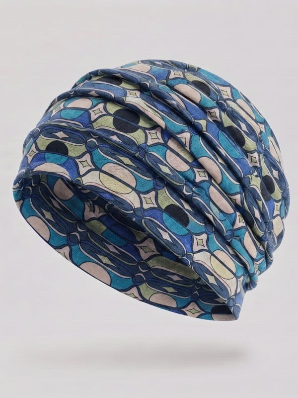 Turban Bahama Printed Gisela Mayer en bambou imprimé, léger, respirant et ultra-doux pour un confort quotidien sur cuir chevelu 