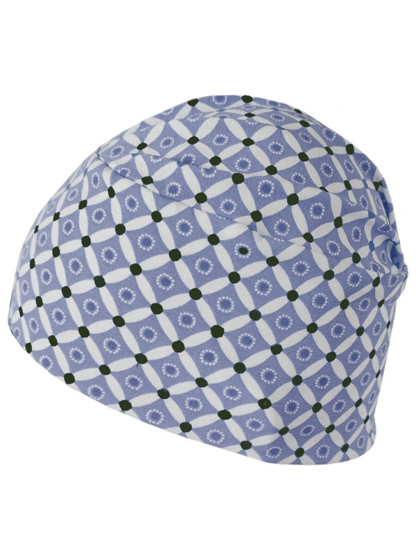 Bonnet de nuit Mia Gisela Mayer en coton doux et respirant, avec imprimé plumes élégant pour des nuits confortables. Voir les co