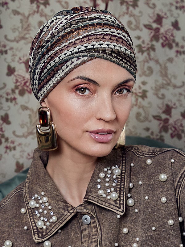 Bonnet chimio Boho Christine Headwear – Turban bohème bambou