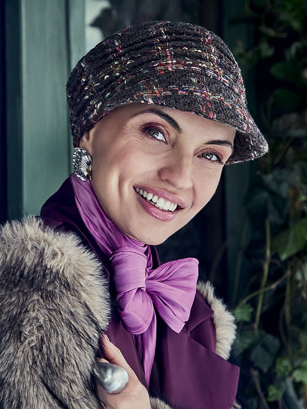 Casquette Boho Spirit Christine Headwear, capeline bohème automne/hiver à visière large, doublure coton confortable, coloris coc