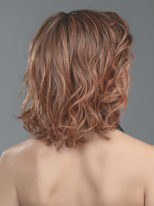 Perruque Delight Mono Part Ellen Wille carré long ondulé en fibre synthétique avec lace front extra long, effet naturel et fémin