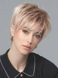 Perruque Elan Ellen Wille coupe Pixie courte en fibre synthétique résistante à la chaleur, avec lace front et frange asymétrique