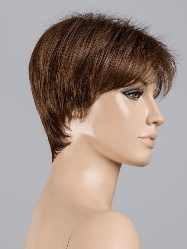 Perruque Elan Ellen Wille coupe Pixie courte en fibre synthétique résistante à la chaleur, avec lace front et frange asymétrique
