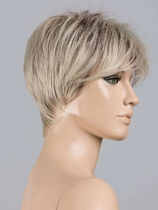 Perruque Elan Ellen Wille coupe Pixie courte en fibre synthétique résistante à la chaleur, avec lace front et frange asymétrique