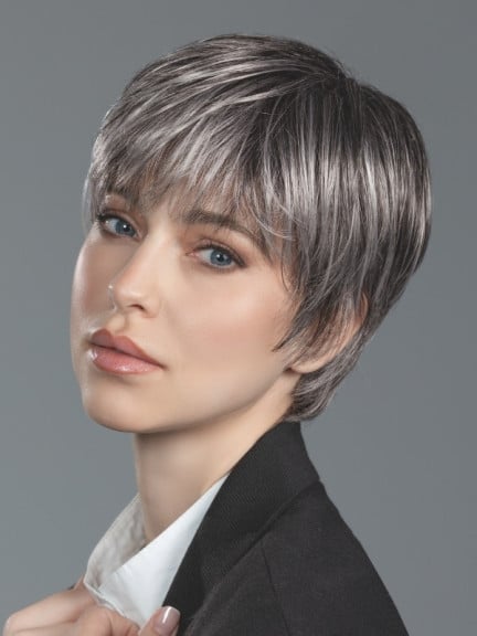Perruque Pixie Ellen Wille courte dégradée en fibre synthétique avec frange et volume naturel, coupe jeune et féminine
