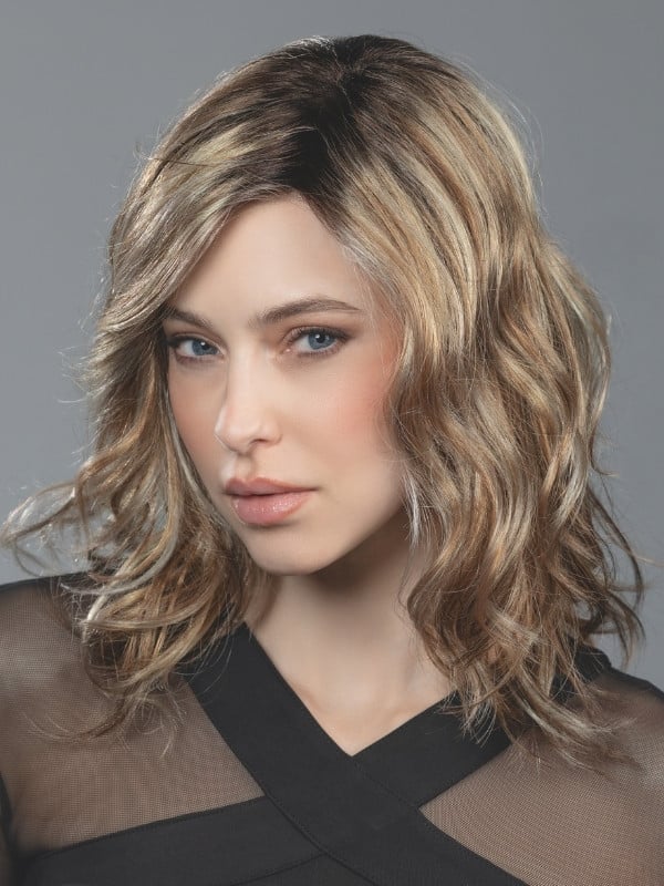 Perruque Touch Mono Part Ellen Wille femme à cheveux longs ondulés, en fibre synthétique avec lace front pour un effet naturel e