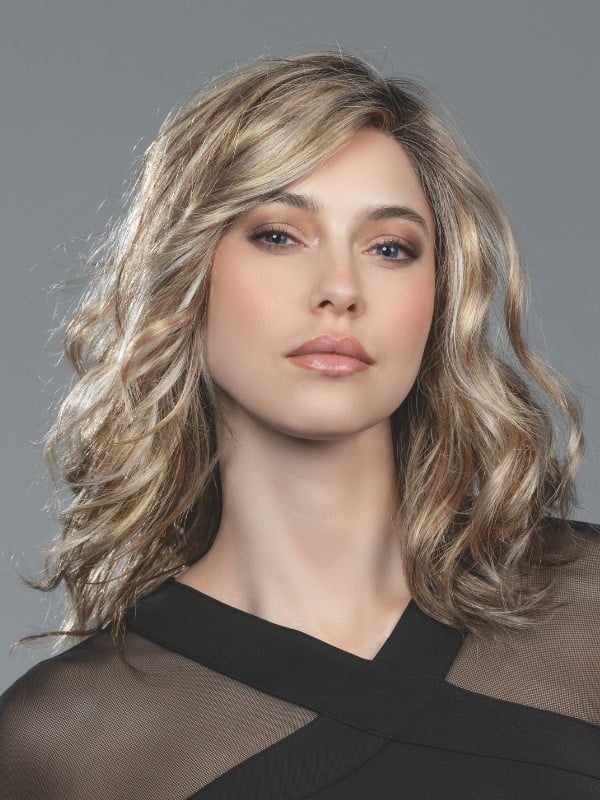 Perruque Touch Mono Part Ellen Wille femme à cheveux longs ondulés, en fibre synthétique avec lace front pour un effet naturel e
