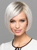 Perruque Salon Style Gisela Mayer : carré court lisse, rendu naturel, couleur 1001/rooted (effet racines foncées).