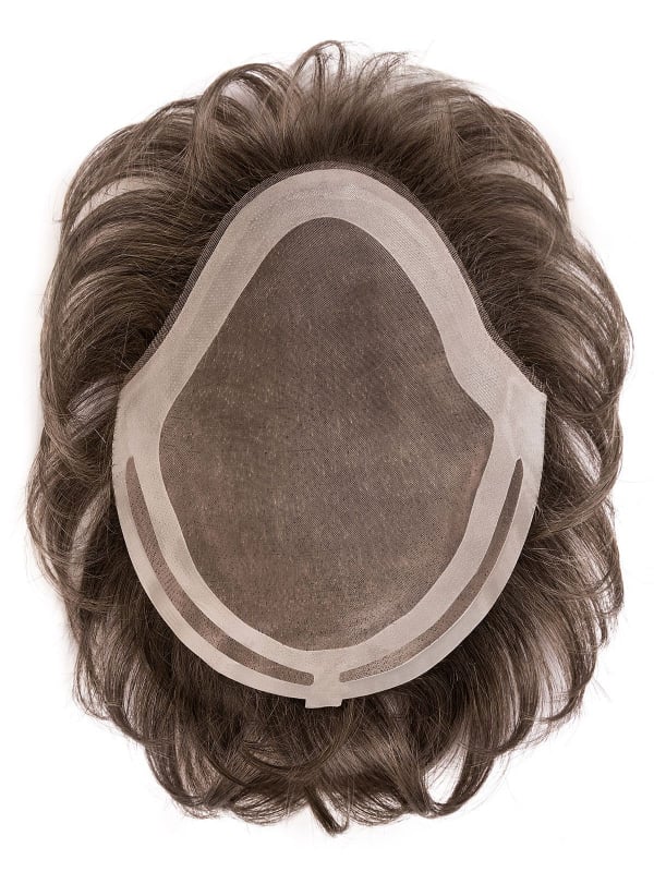 Toupet homme Jason à raie marquée, fibre synthétique résistante à la chaleur (160°C), longueur 10-12 cm