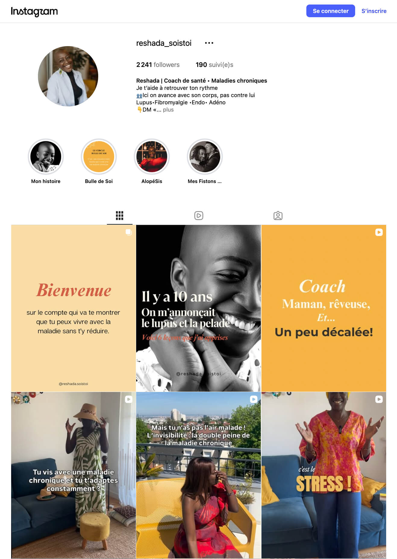 compte Instagram de Reshada
