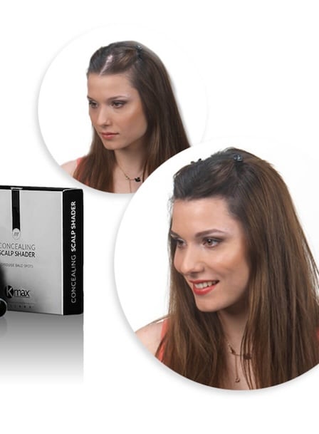 exemple avant après poudre de cheveux pour les femmes